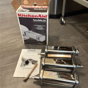 KitchenAid KPRA Stand Mixer Attachment 3Pc Pasta Roller & Cutter Set Attachments
